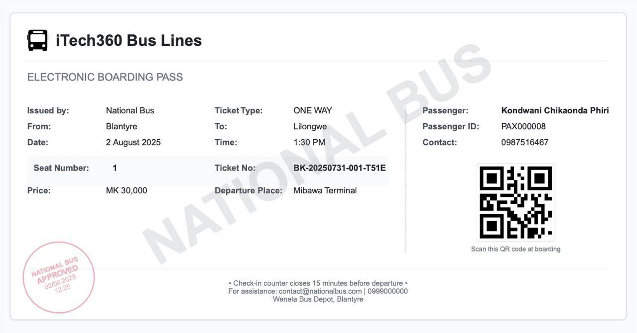 Sample Ticket